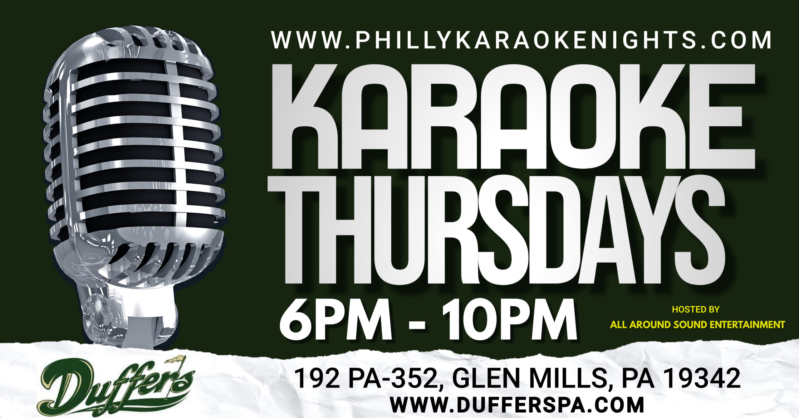 Thursday Karaoke Downstairs at Duffers Tavern with DJ Mojo (Glen Mills - Delaware County, PA)